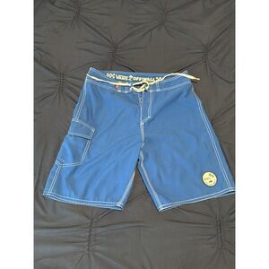 Vans Board Shorts Mens Sz 30 Blue Off The Wall Pockets Beach Surf